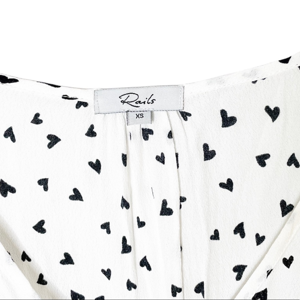 Rails Bretton Heart Print Tie Top - image 6
